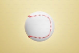 Una pelota de béisbol vuela por el aire sobre un fondo amarillo