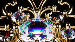a close up of a diamond surrounded by other jewels