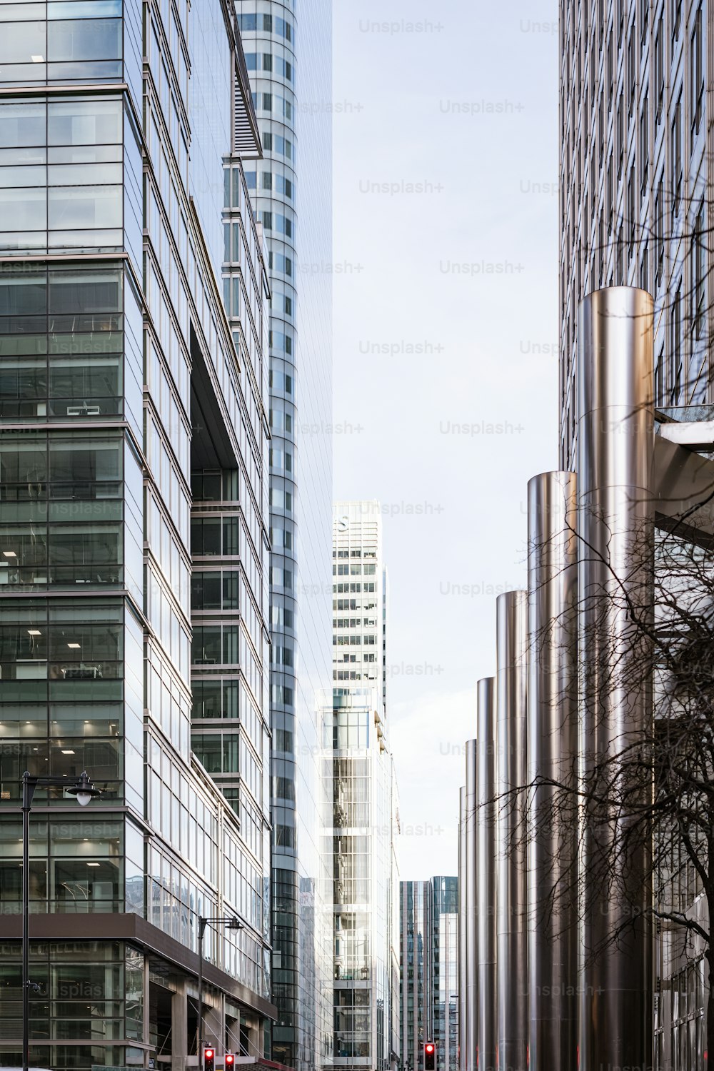 a city street filled with lots of tall buildings