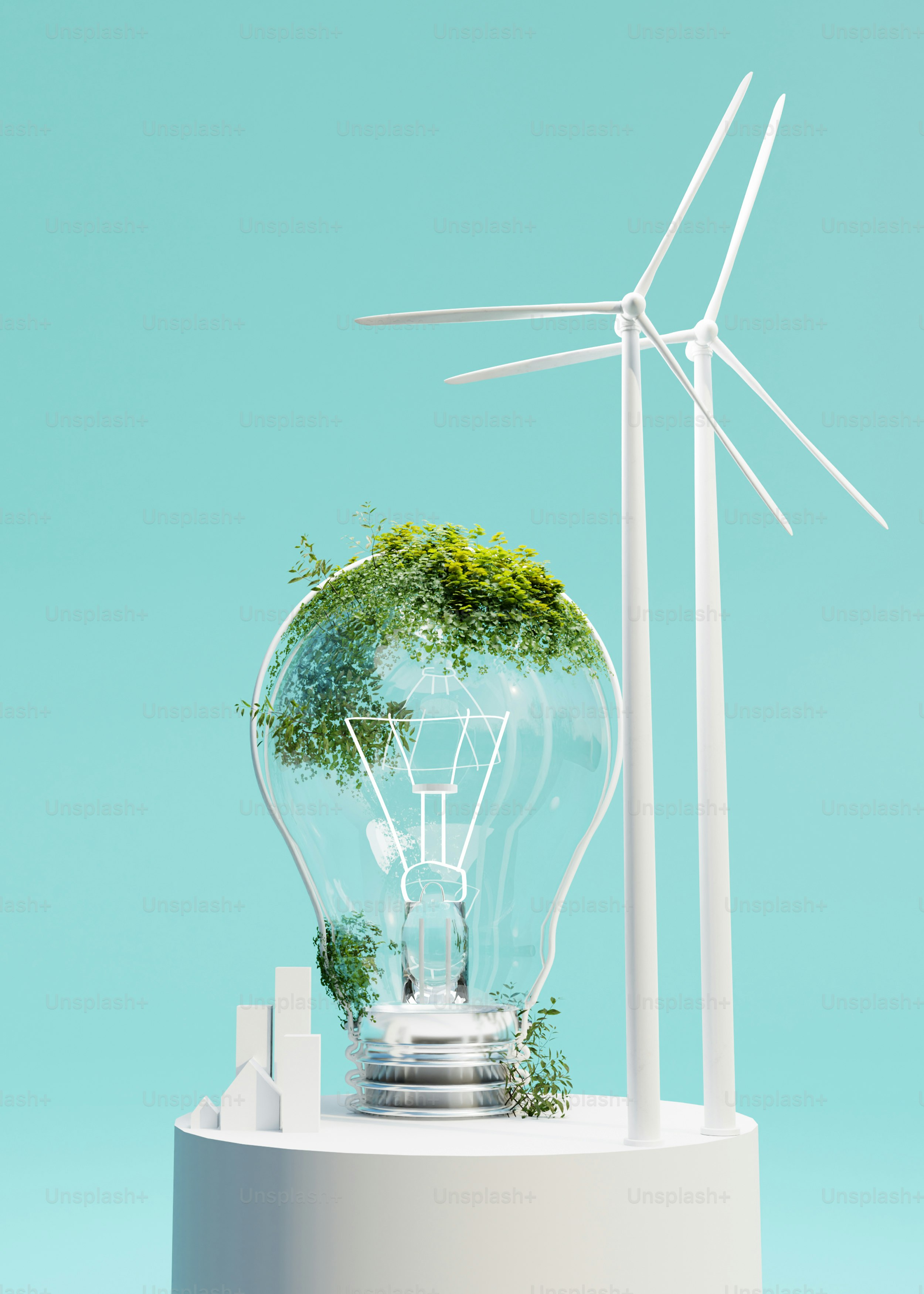 a light bulb with a plant inside of it