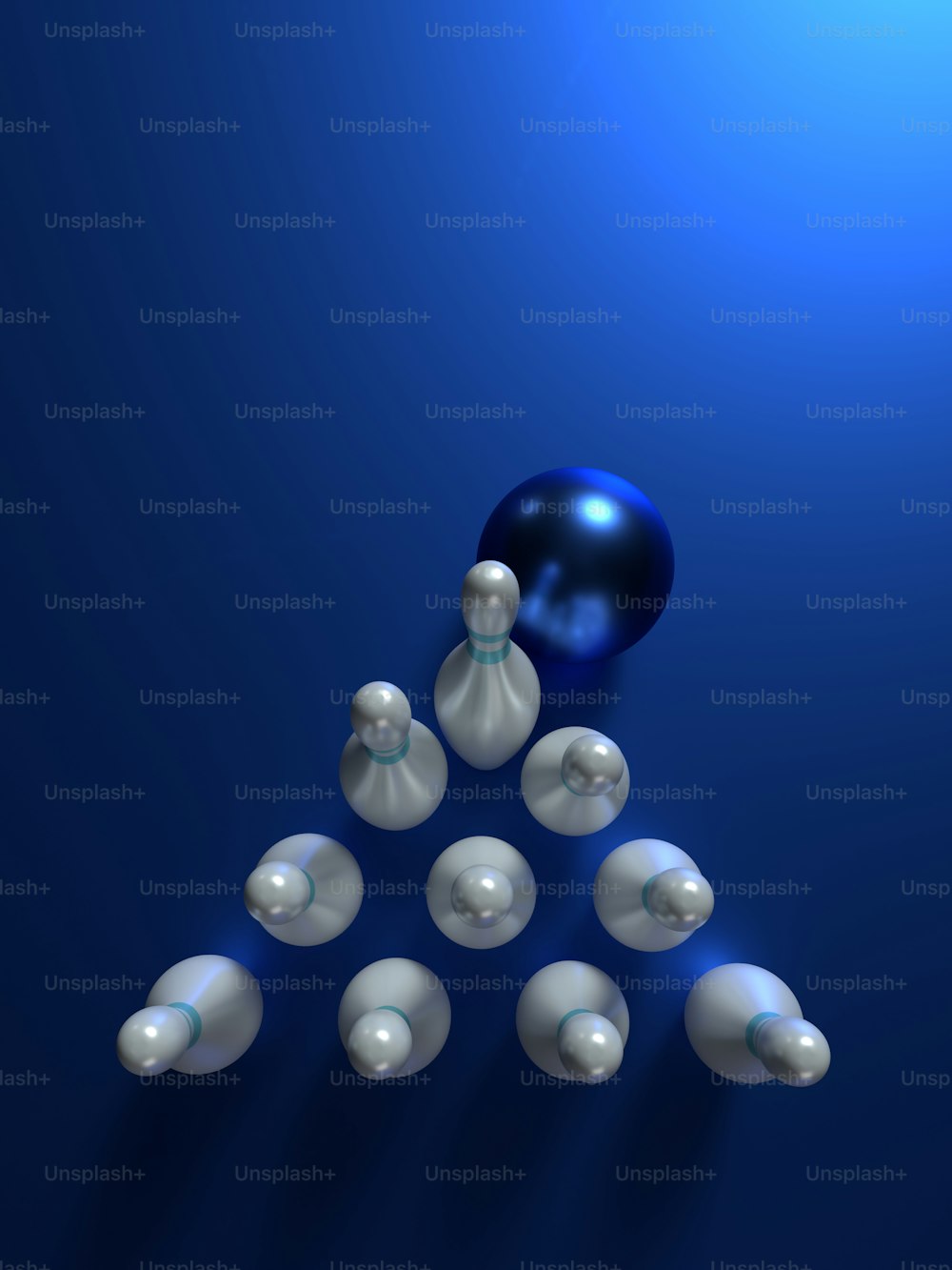 a blue background with a bunch of white balls