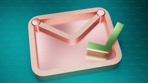 a pink square with a green arrow on it