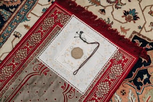 a piece of cloth on top of a rug