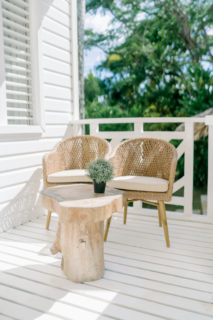 Outdoor Side Table on Patio Garden Living Space Decor 2026