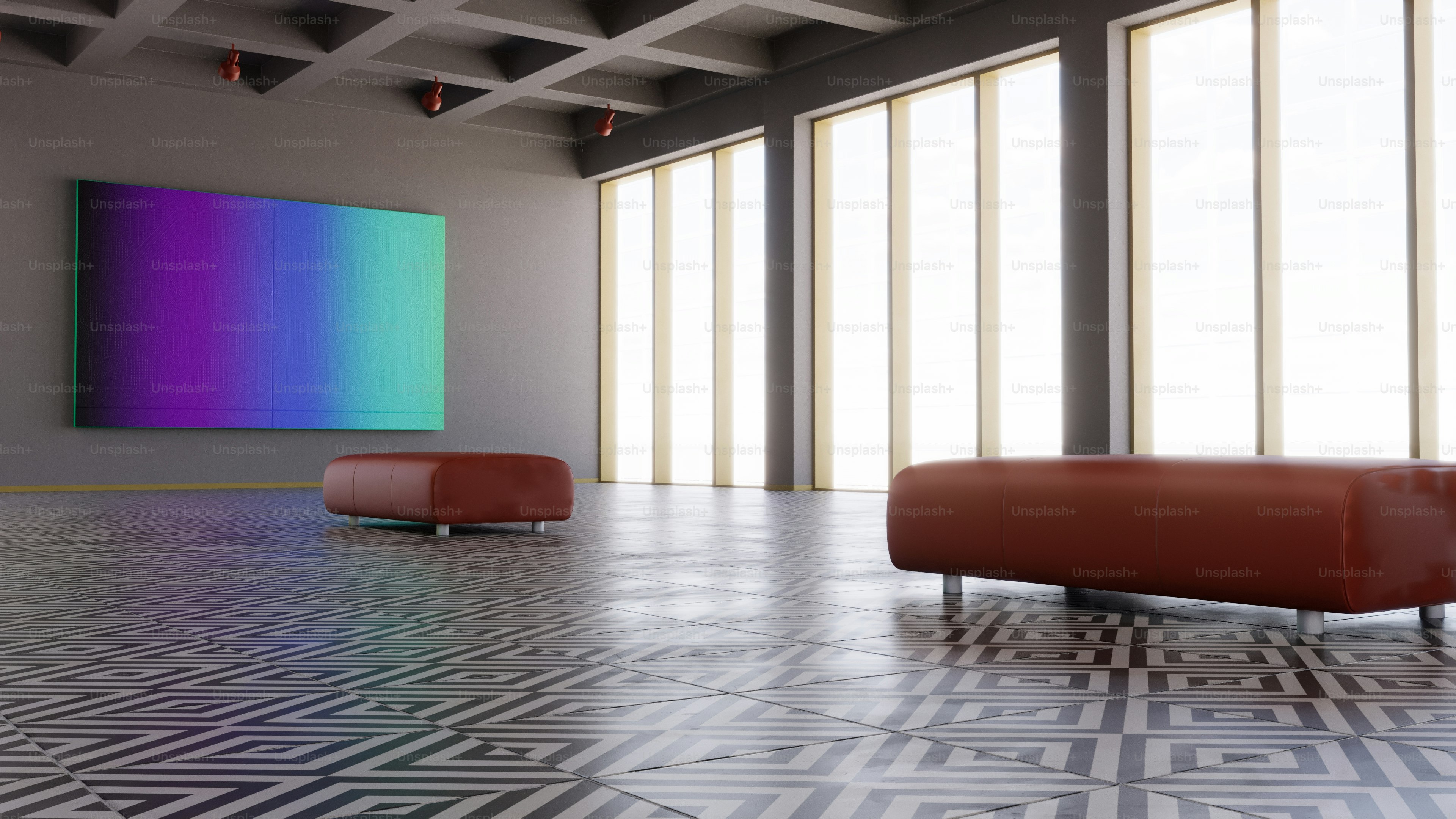 A room with a large painting on the wall photo – Gallery Image on Unsplash