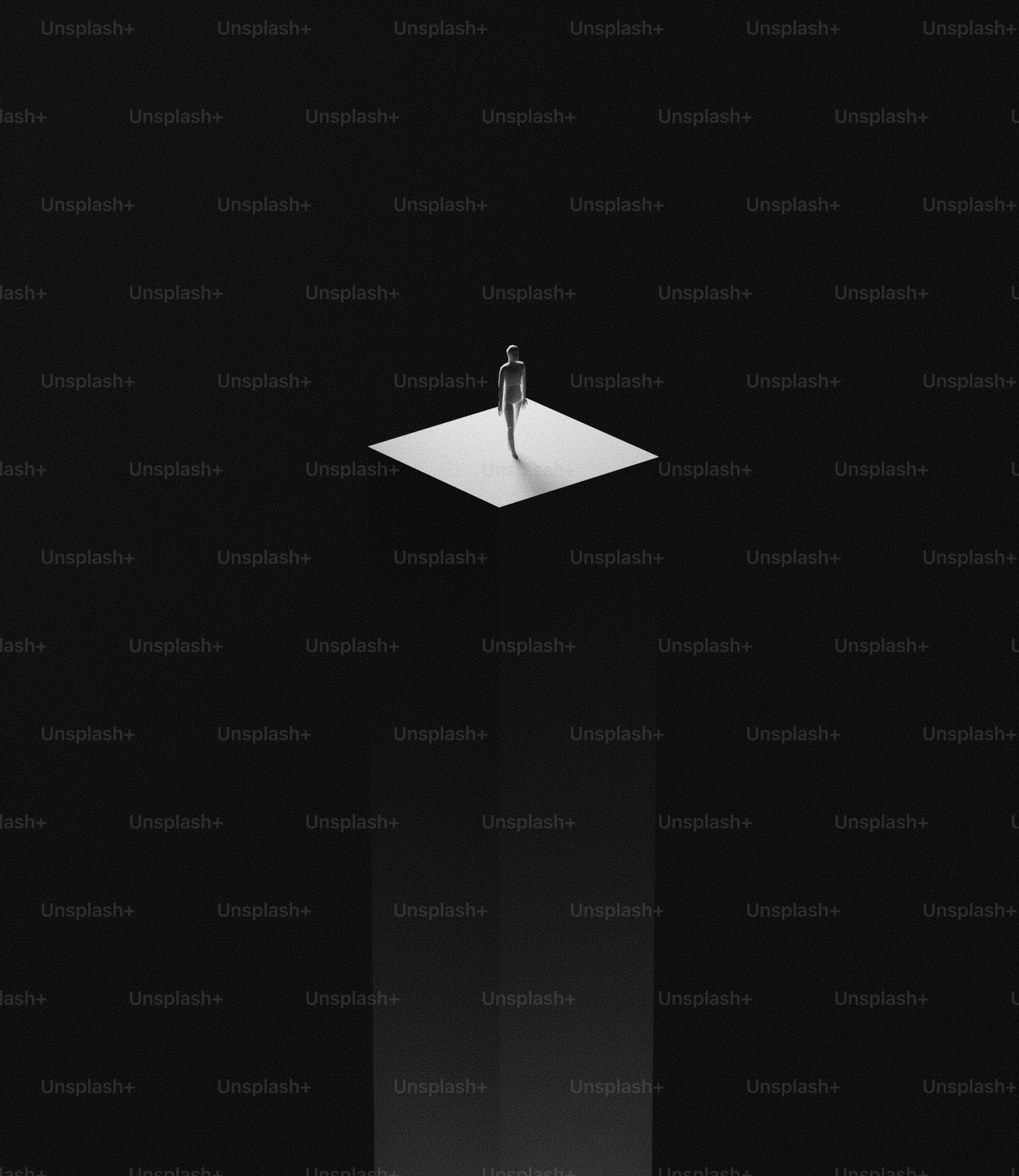 a person standing on a platform in the dark