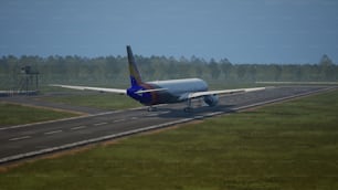 a large jetliner sitting on top of an airport runway