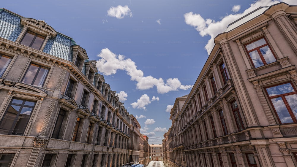 a row of buildings on a city street