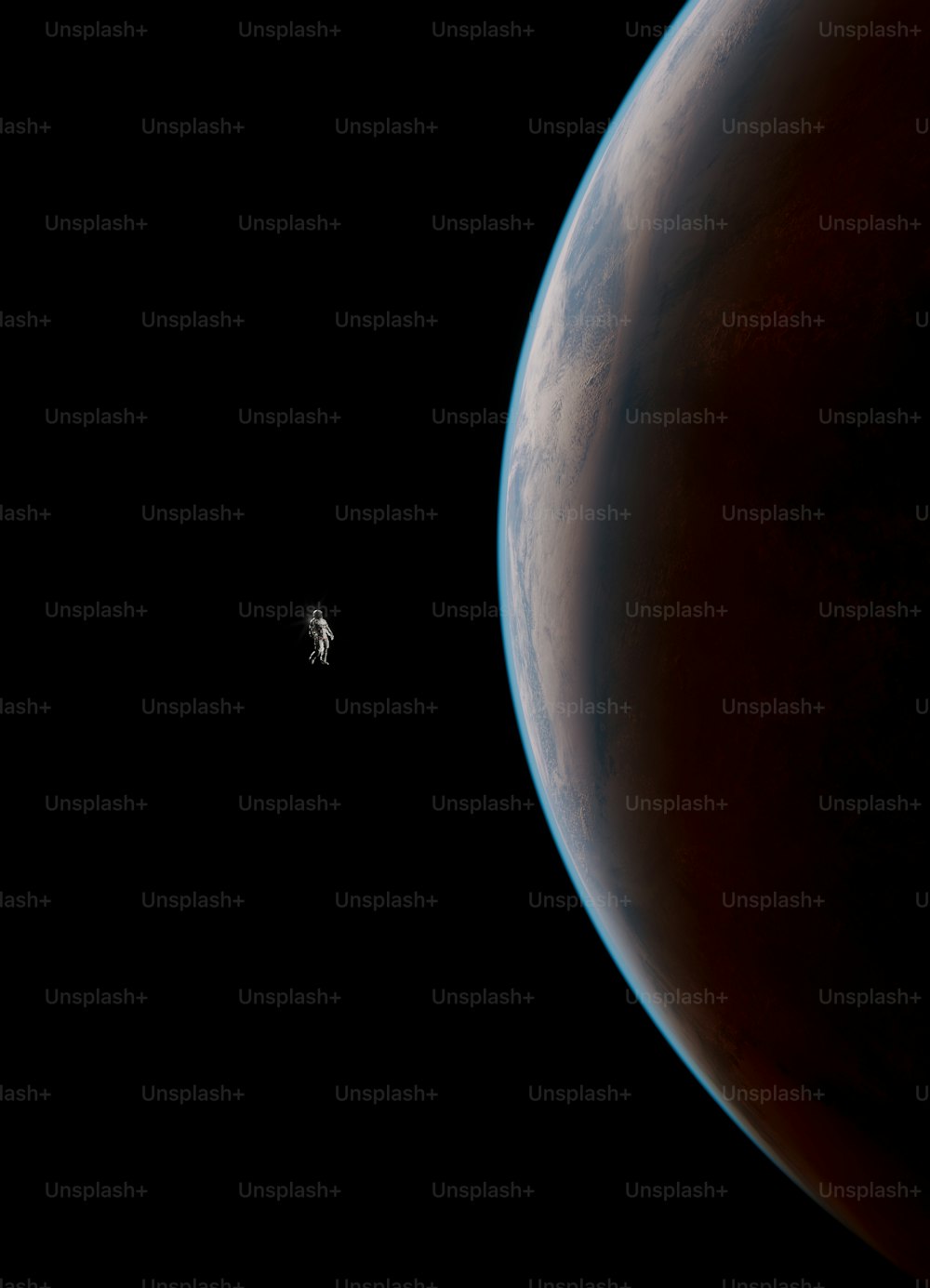 uma imagem de uma estação espacial à distância