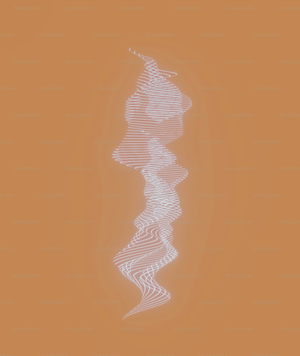 a white swirl on an orange background