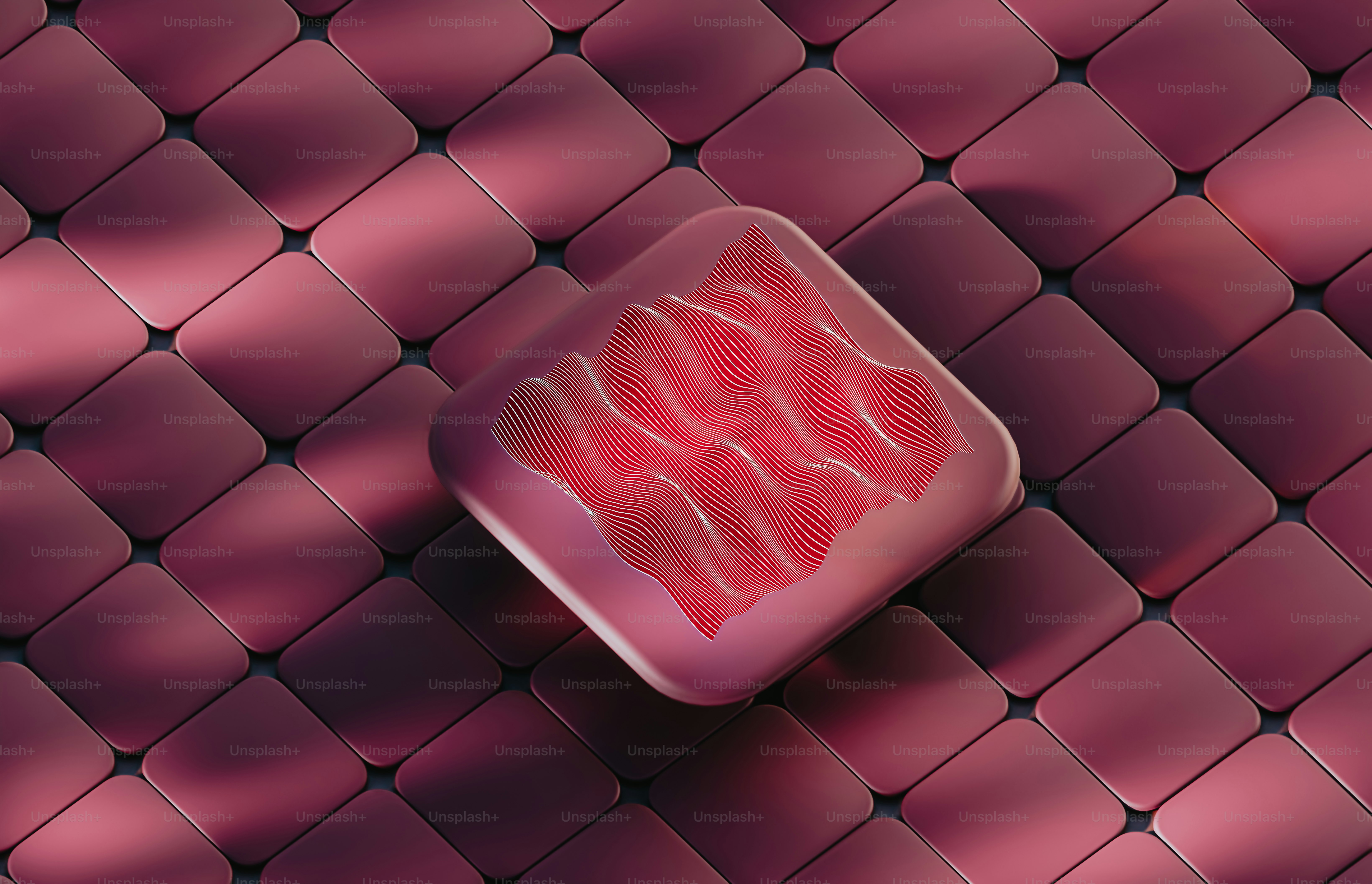 A red square object on a pink background photo – Digital image Image on ...