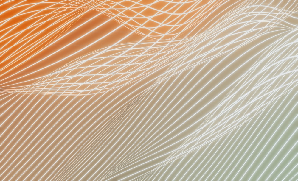 an orange and green background with lines