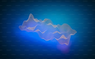 a blue background with a line of wavy shapes