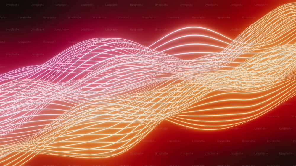 Un'immagine sfocata di un'onda su sfondo rosso