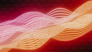 Un'immagine sfocata di un'onda su sfondo rosso
