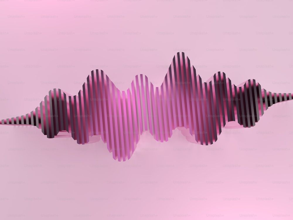 a pink and black sound wave on a pink background