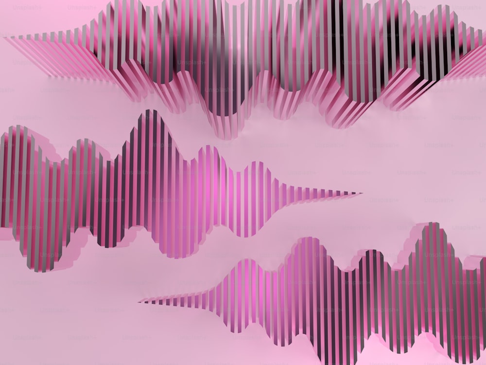 a pink and black abstract background with wavy lines