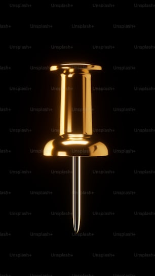 a golden object with a black background