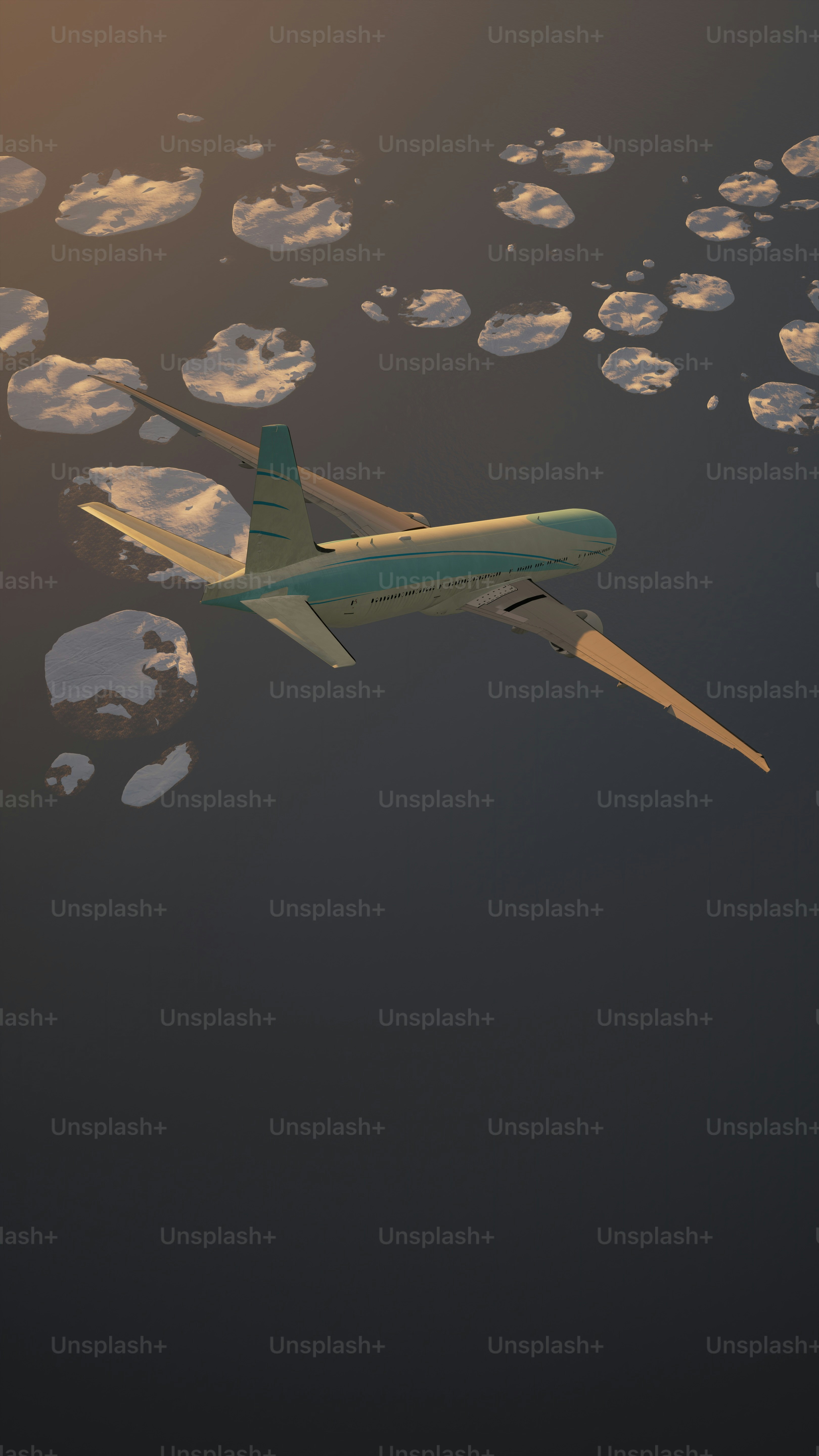 Un avión volando sobre un cuerpo de agua