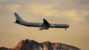 a large jetliner flying through a cloudy sky