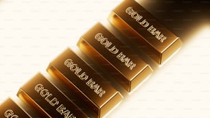 a row of gold bars sitting on top of each other