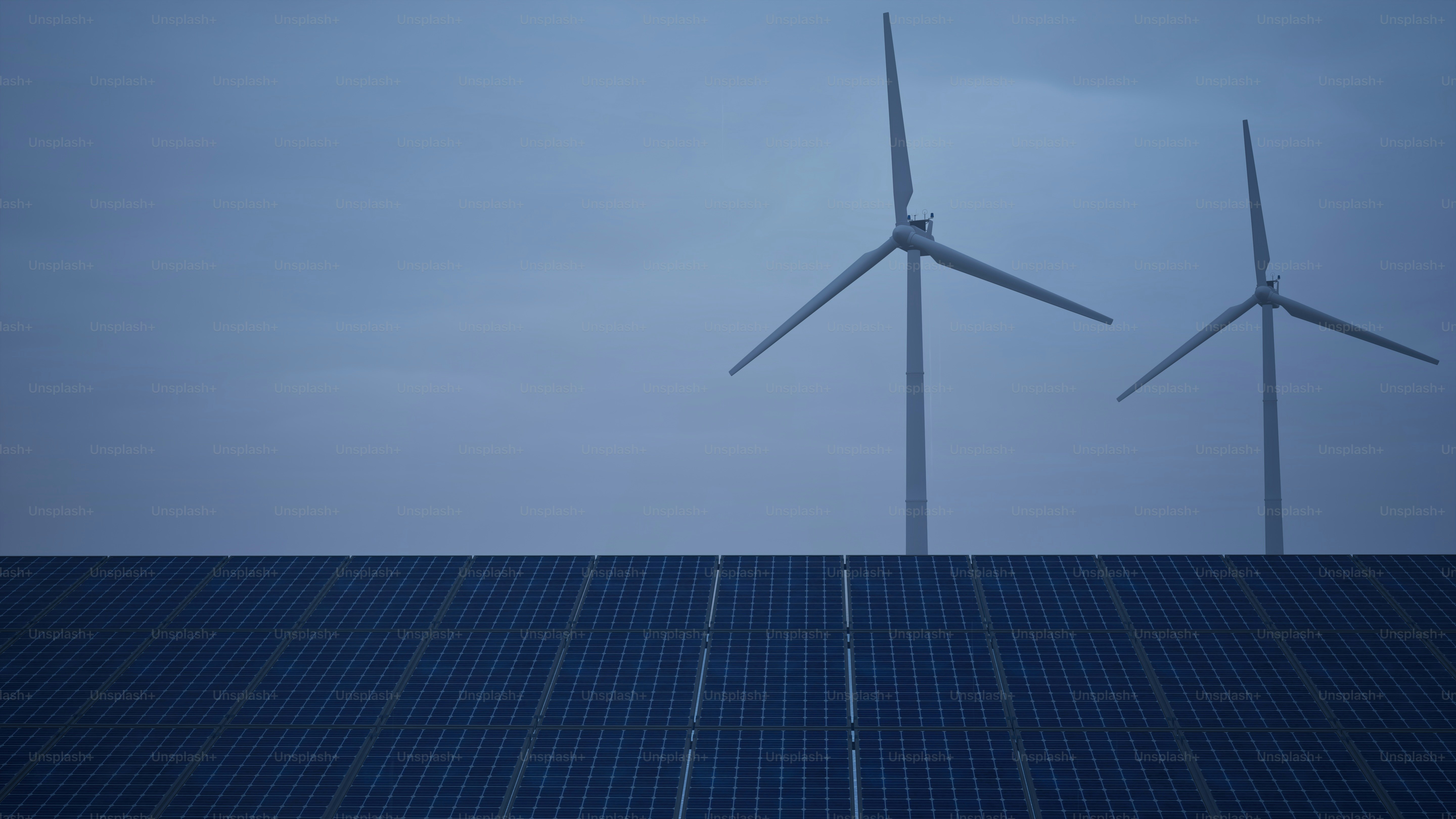 un couple d’éoliennes assises l’une à côté de l’autre