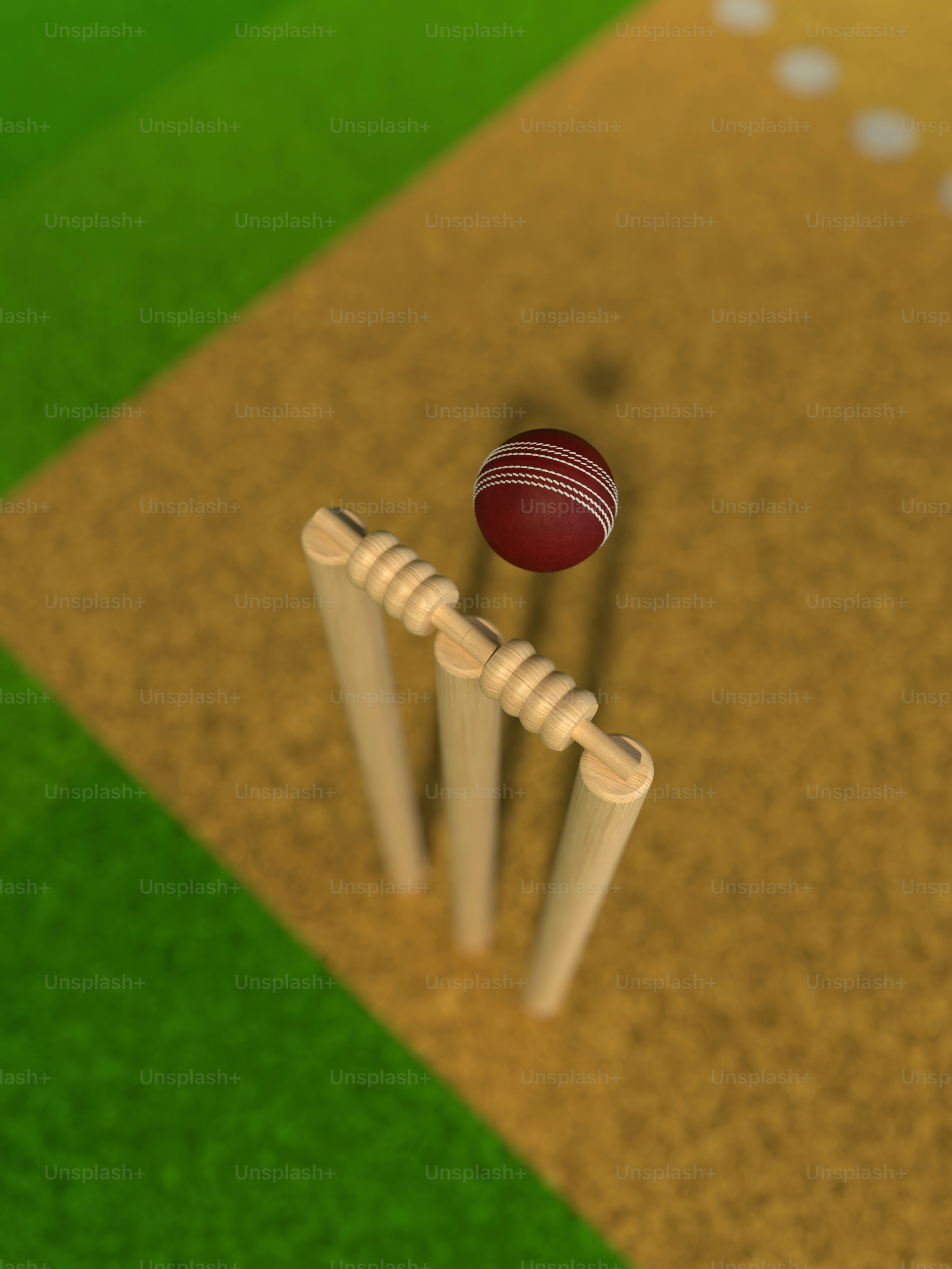 une batte de baseball et une balle sur un terrain de baseball