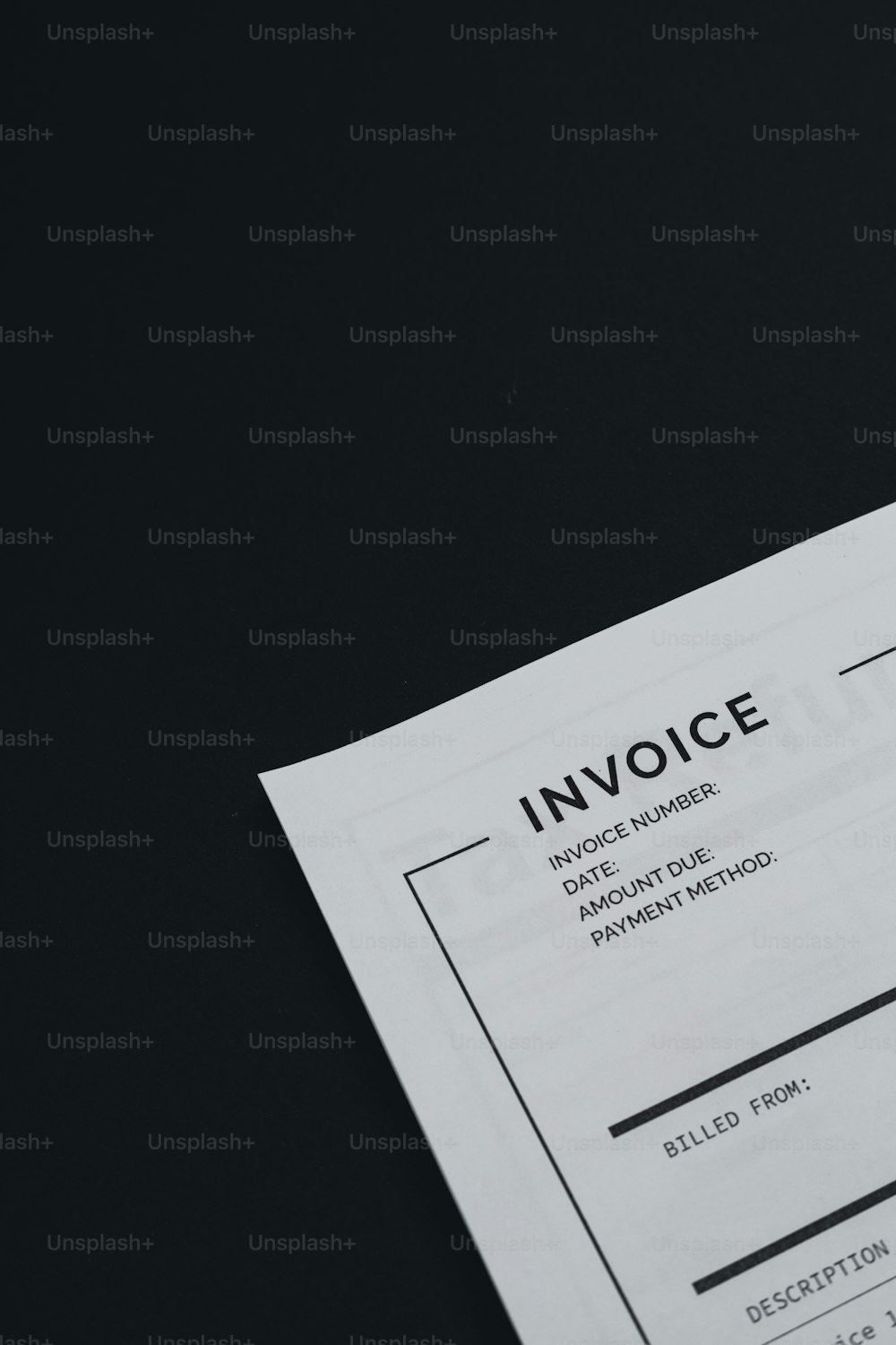 a close up of a piece of paper with an invoice on it