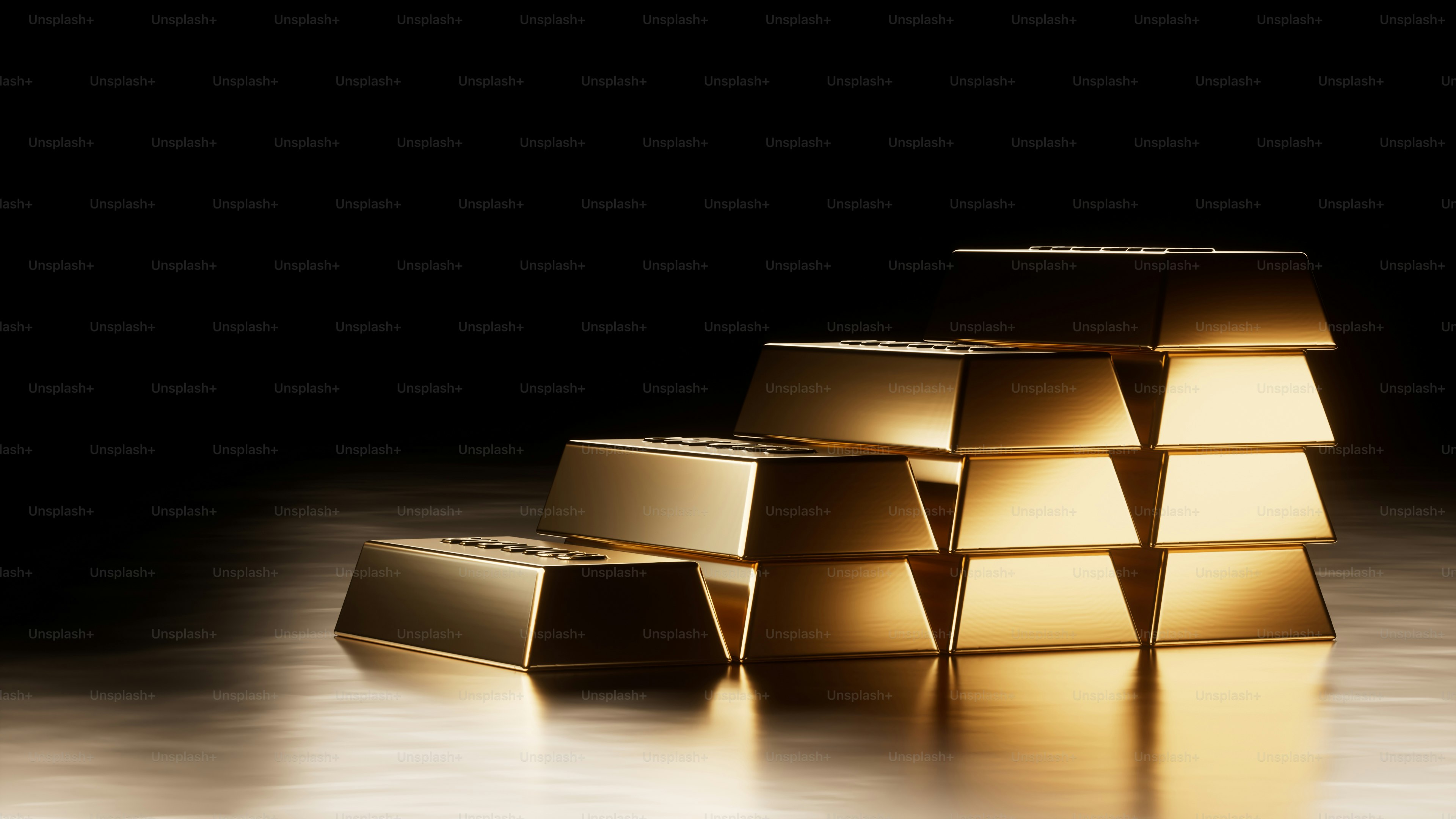 a group of gold boxes sitting on top of a table