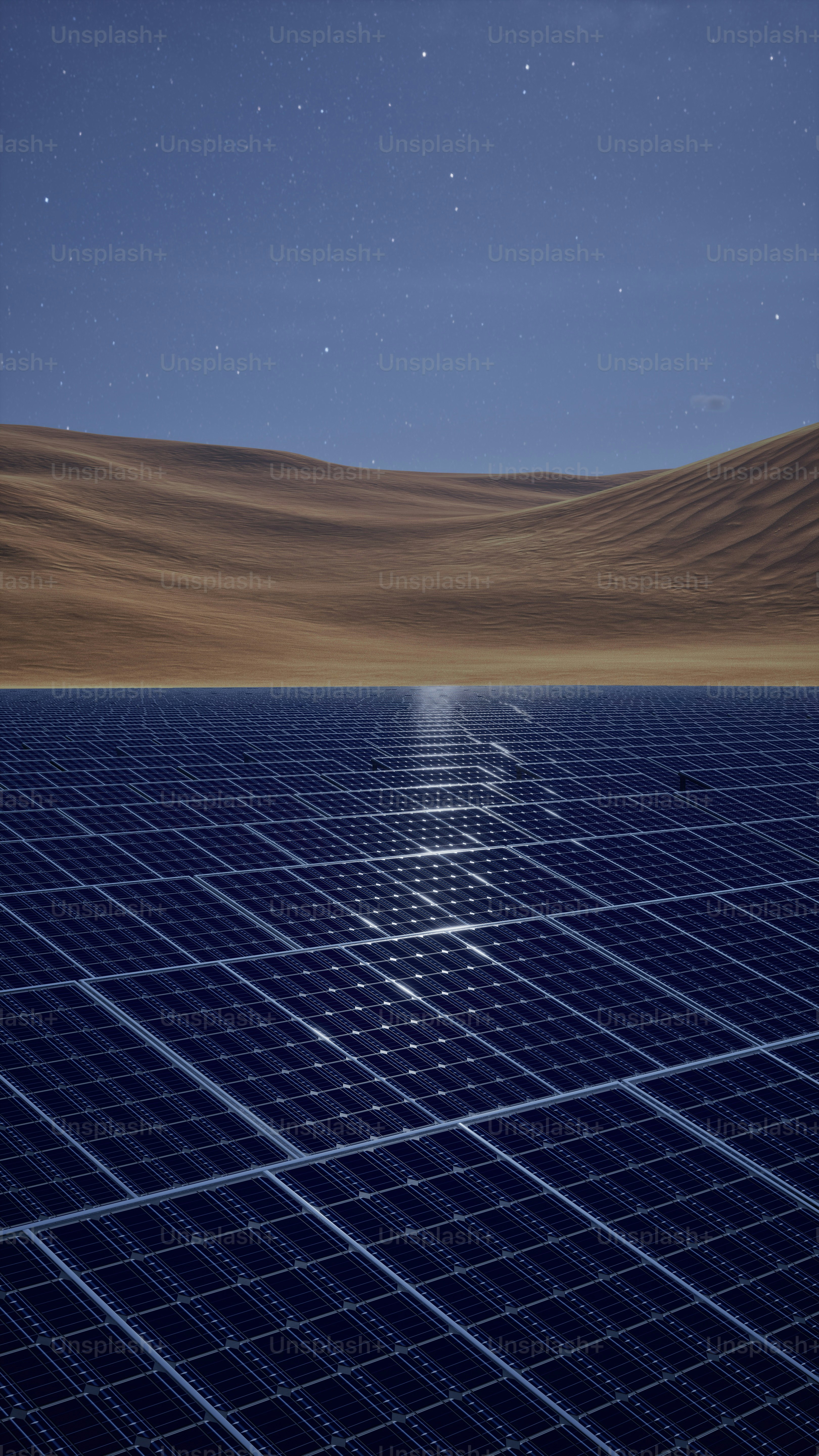 a solar panel in the middle of a desert