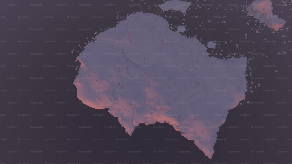 um mapa da Austrália é mostrado no céu