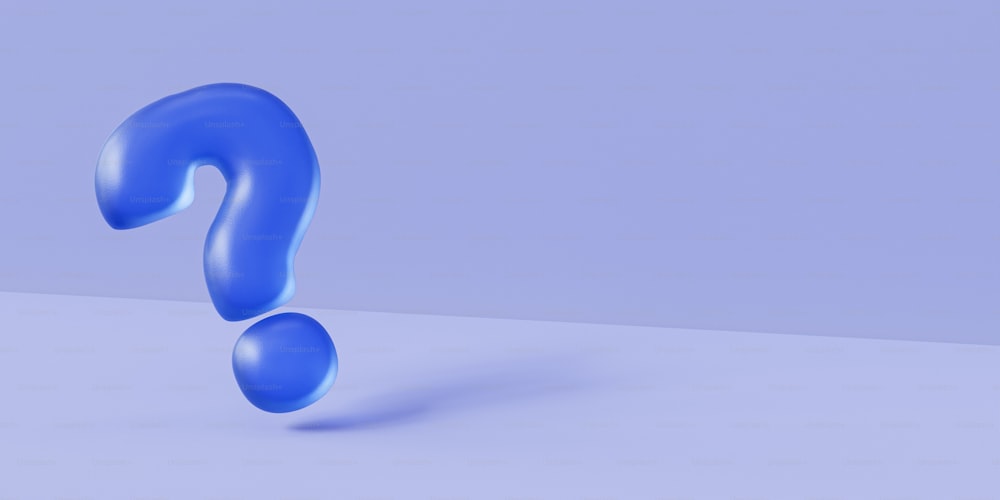 um ponto de interrogação azul em um fundo azul