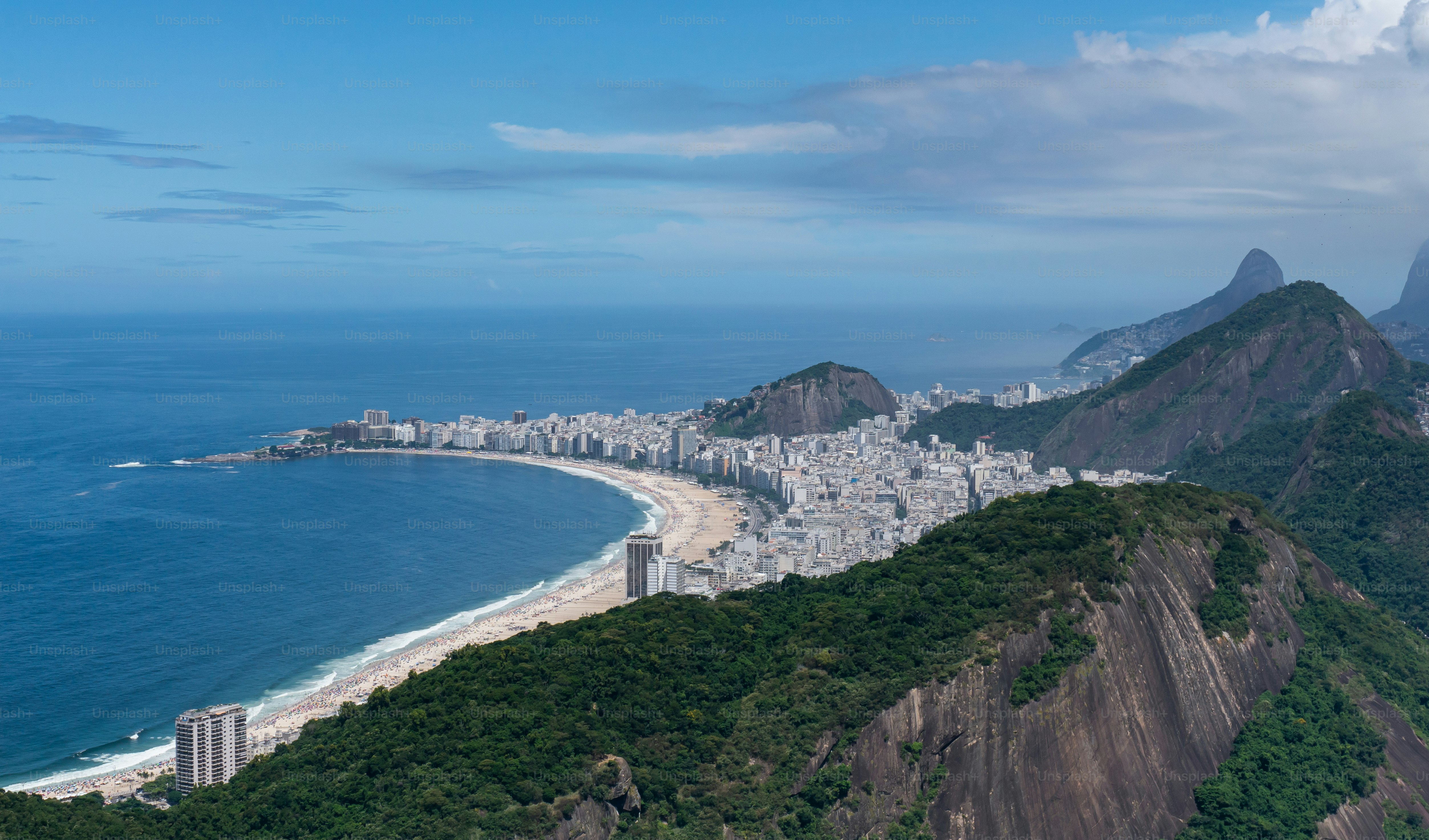 a view of a beach and a city from a high point of view