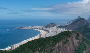 a view of a beach and a city from a high point of view