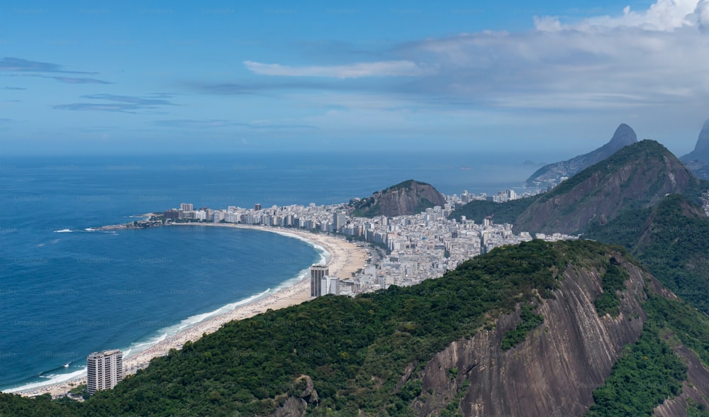 a view of a beach and a city from a high point of view