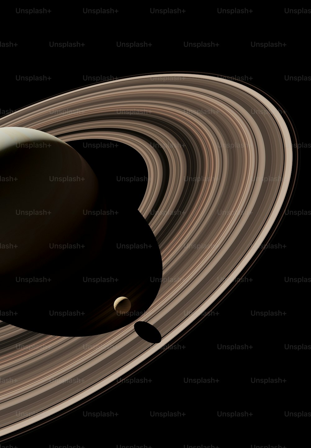 土星とその環のアーティストによるレンダリング