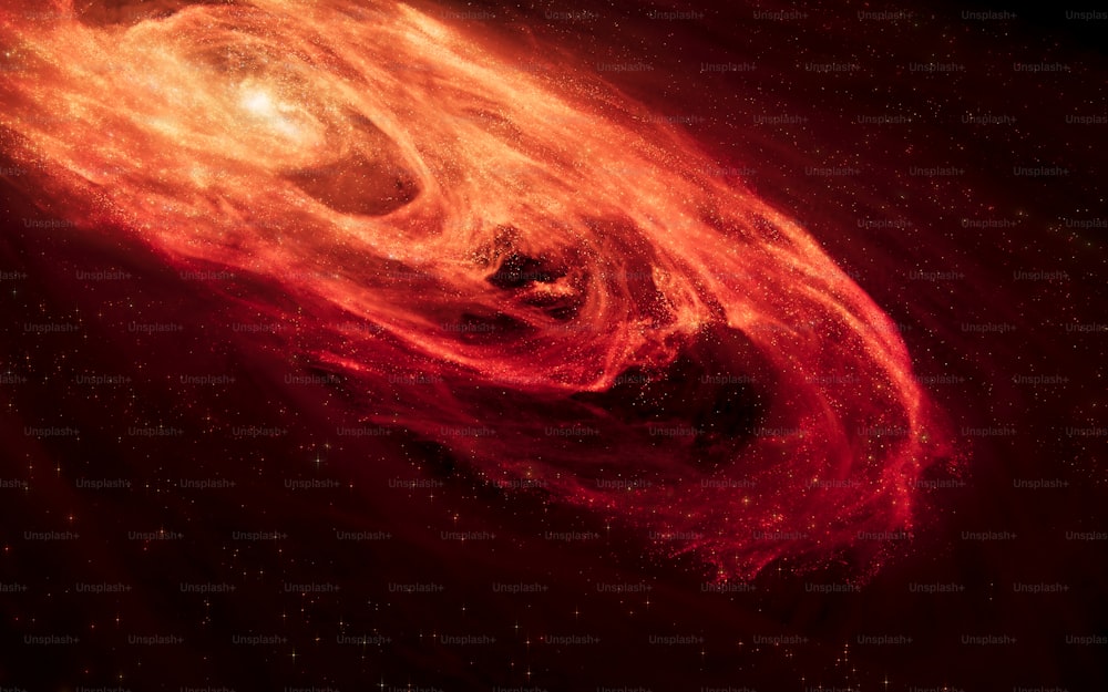 우주 한가운데에 있는 커다란 빨간 물체