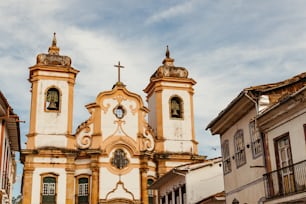 a church with a cross on the top of it