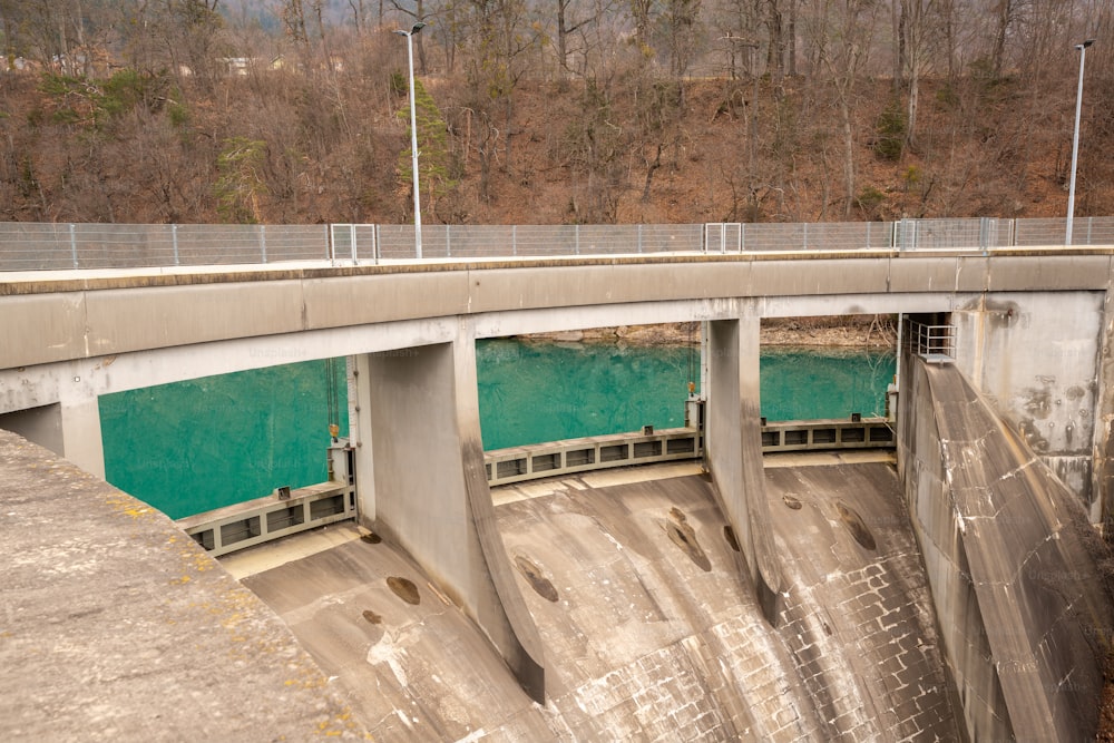 a bridge over a large body of water