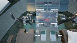 a computer generated image of a control room