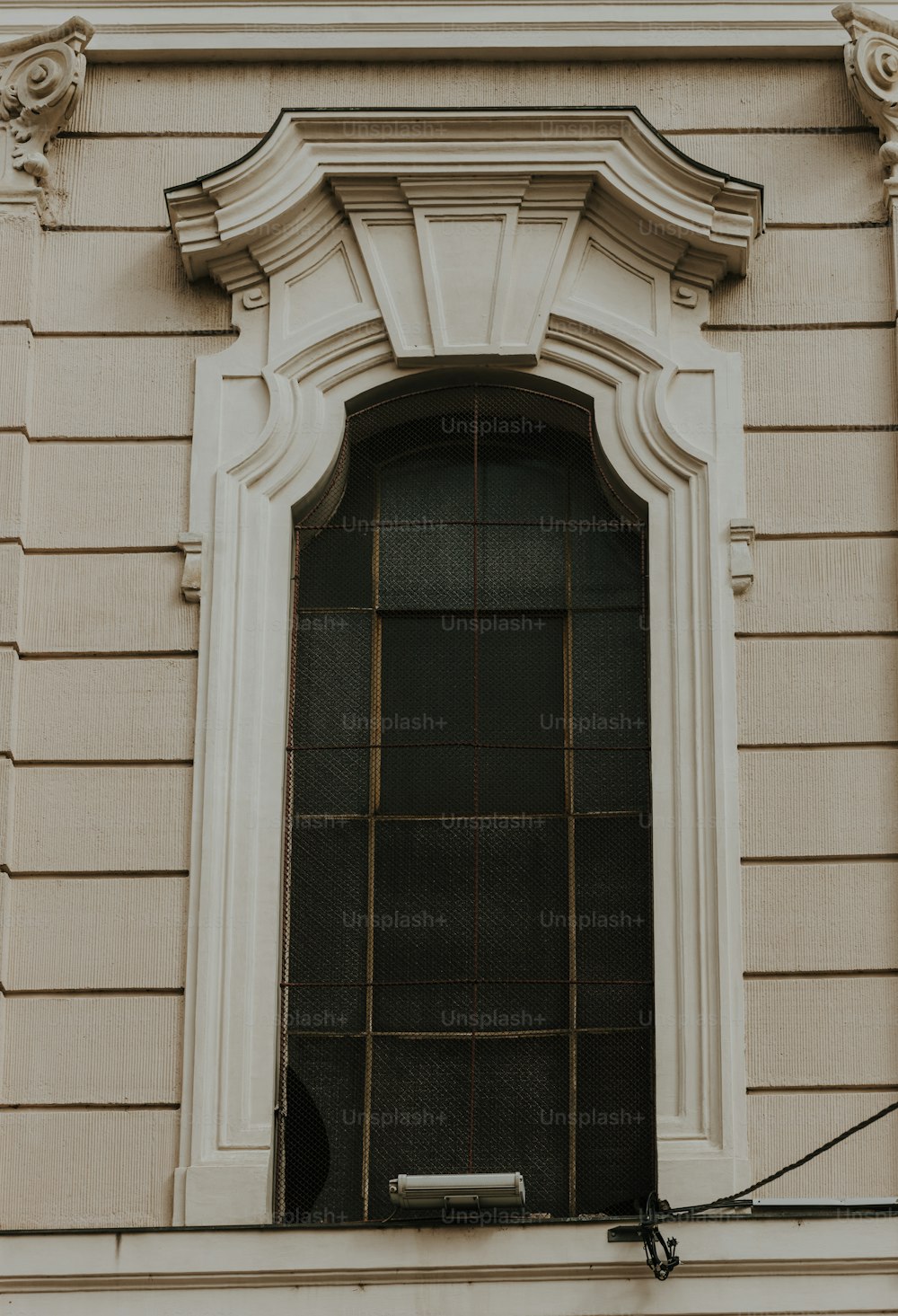 a window on the side of a building