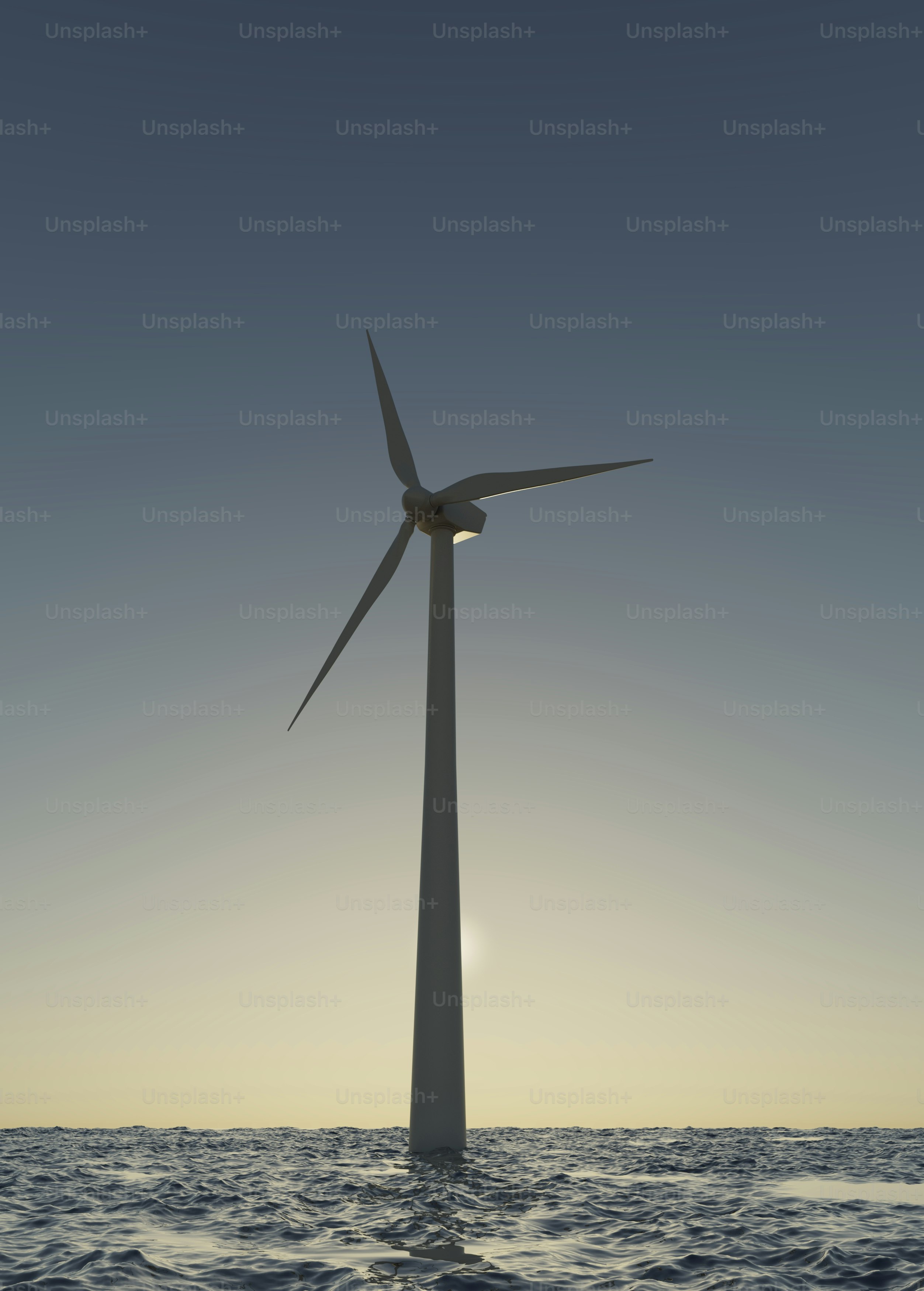 a wind turbine in the middle of the ocean