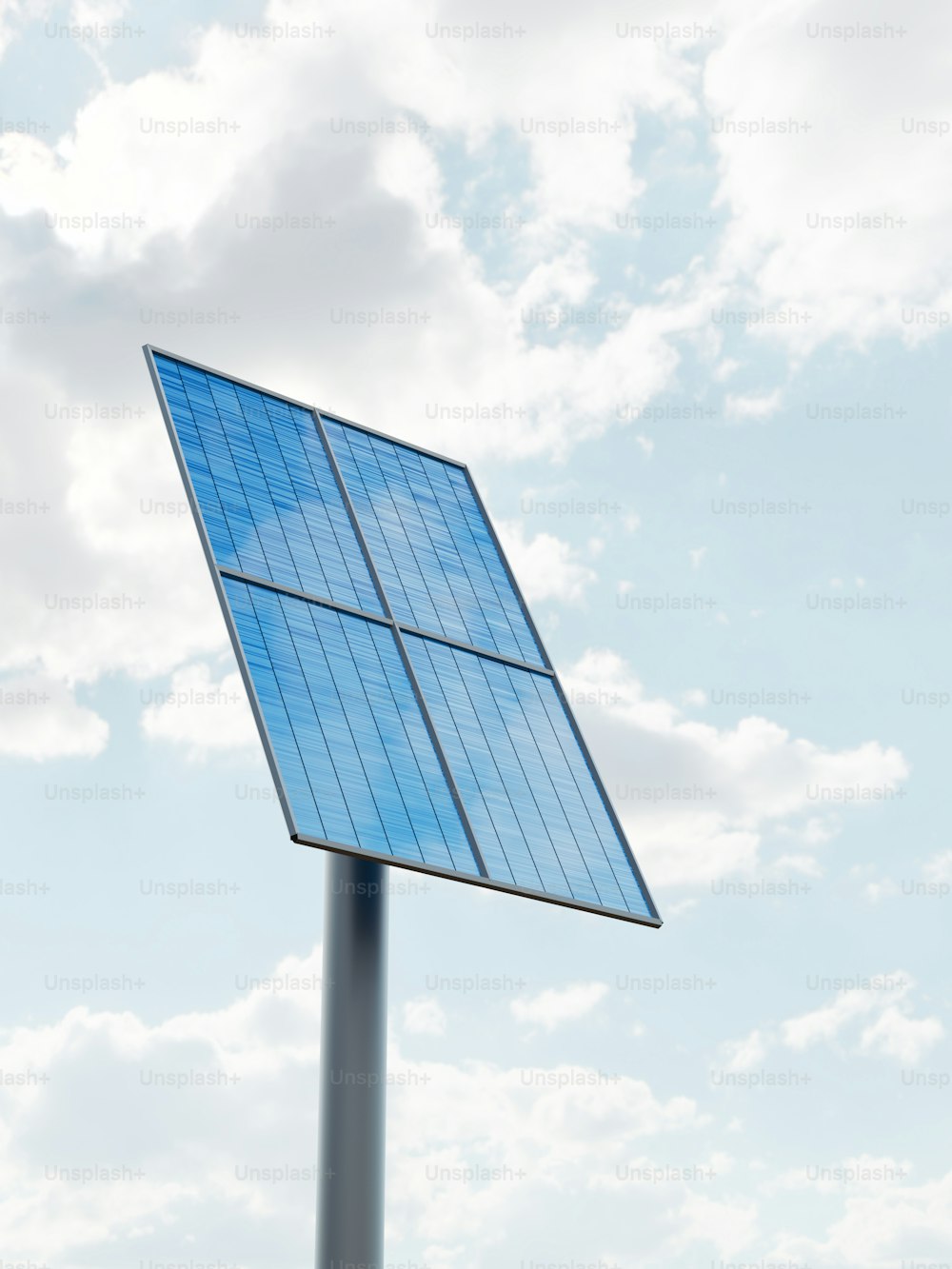 a pole with a solar panel on top of it