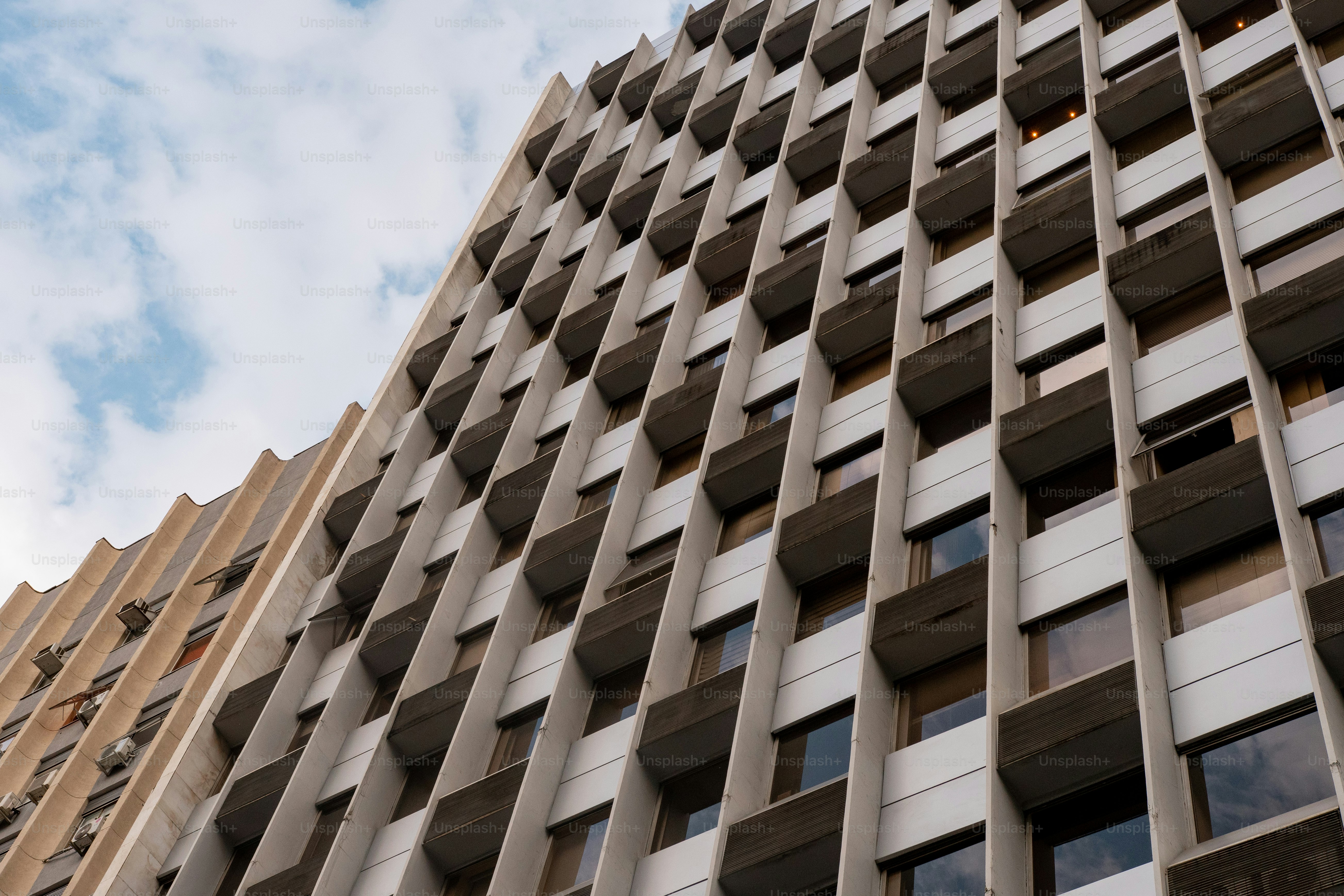 a very tall building with lots of windows