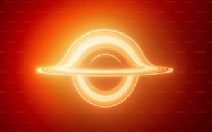 a picture of a ringed object with a red background