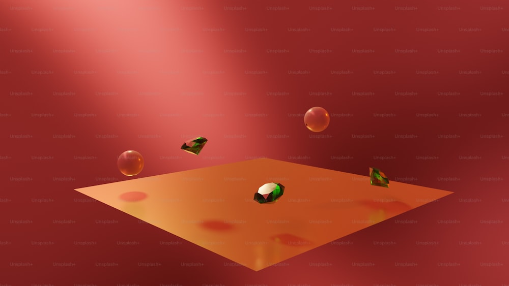 a computer generated image of a red surface with bubbles