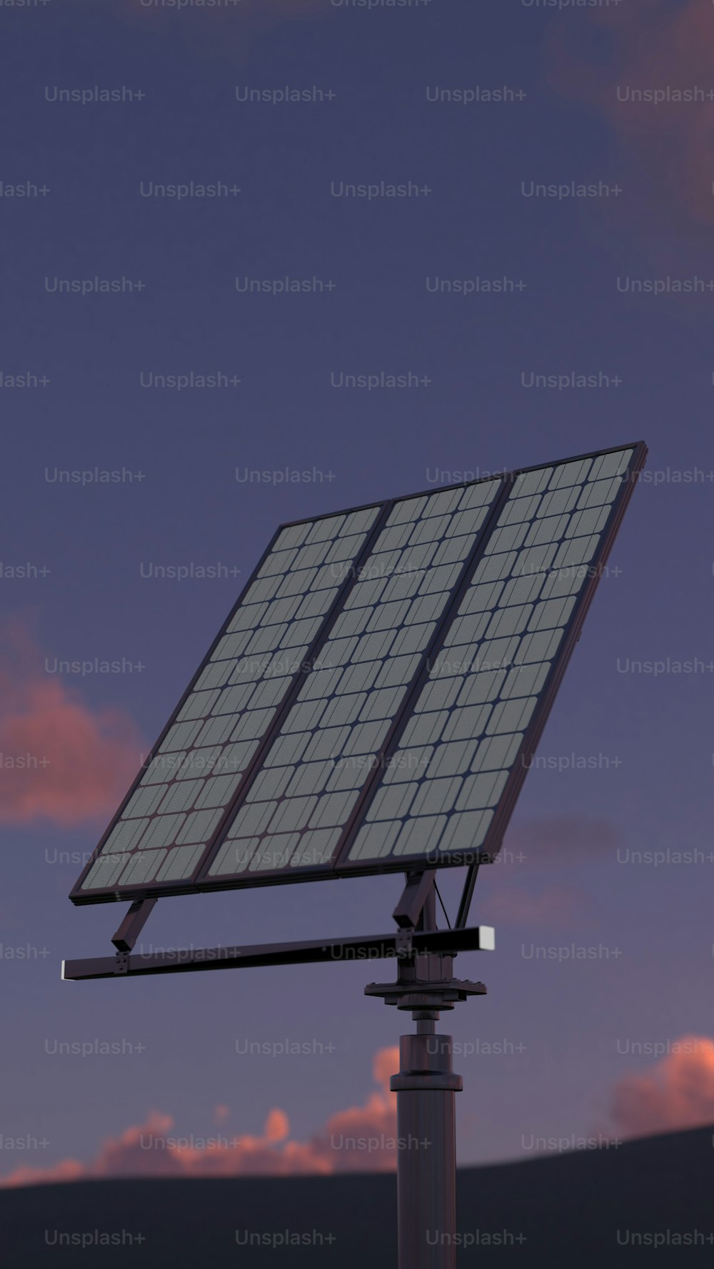 ein Solarpanel auf einem Metallmast
