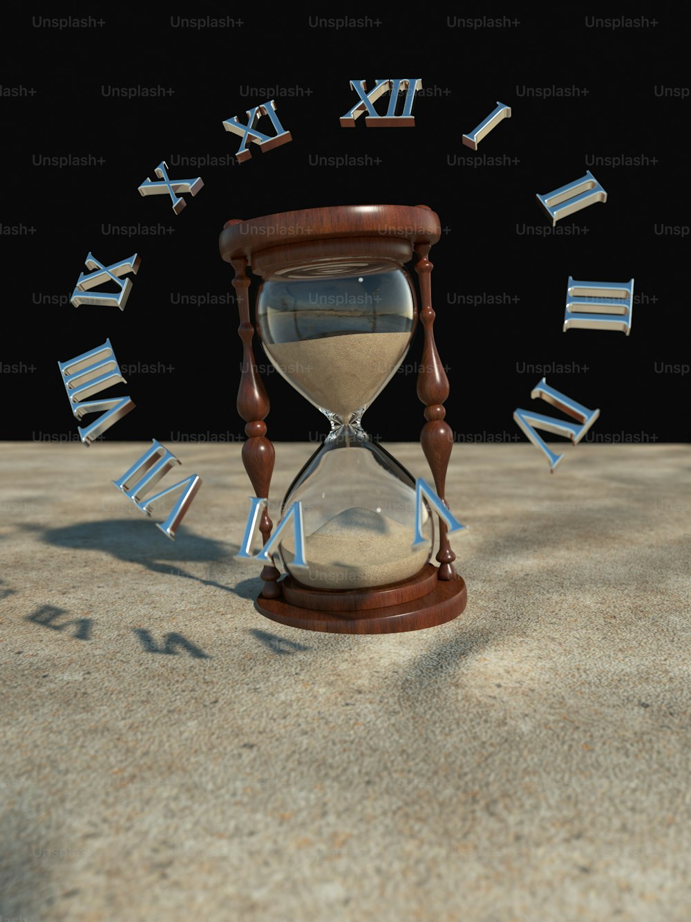 a sand clock sitting on top of a table