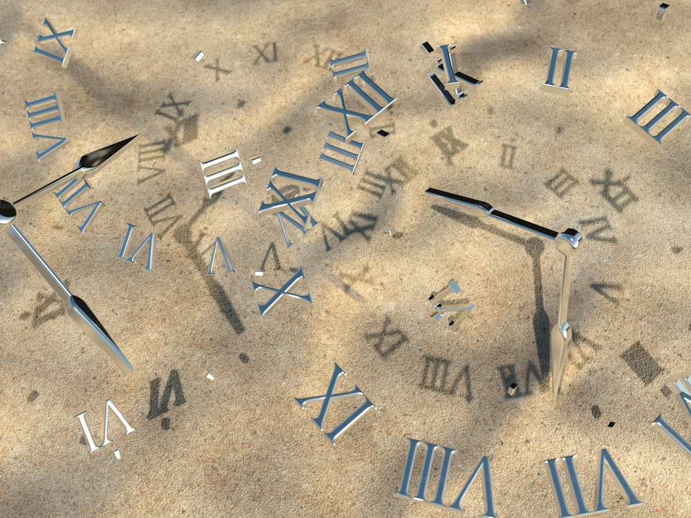 Un grupo de números romanos en el suelo