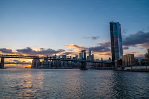 a large bridge spanning over a large body of water